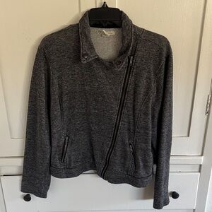 Gray Asymmetrical Zip Jacket